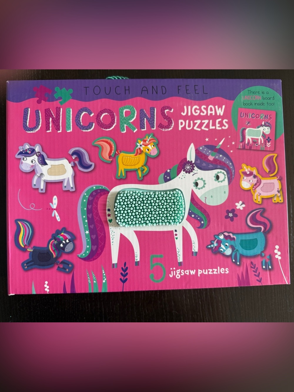 NWT Unicorns Touch and Feel Sensory Jigsaw Puzzles - Pink